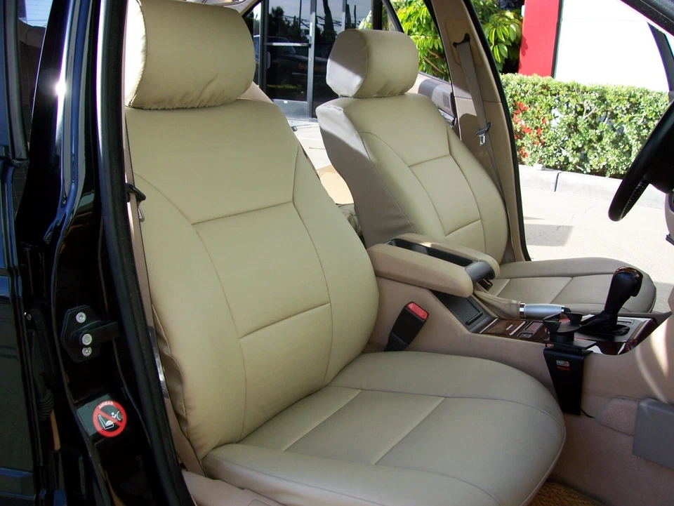 2 fundas de asiento delanteras para bmw serie 5 e39 1996-2003 iggee s. cuero ajuste personalizado Foto 4 de 4