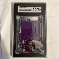 2013 Topps Strata Clear Cut Auto Relic Cordarrelle Patterson SGC NM 7 w/ Auto 10
