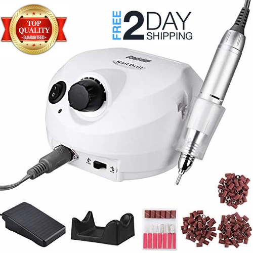 Maquina De Uñas Acrilicas Pulidora Profesional Gris Vibracion Lenta Nail Drill