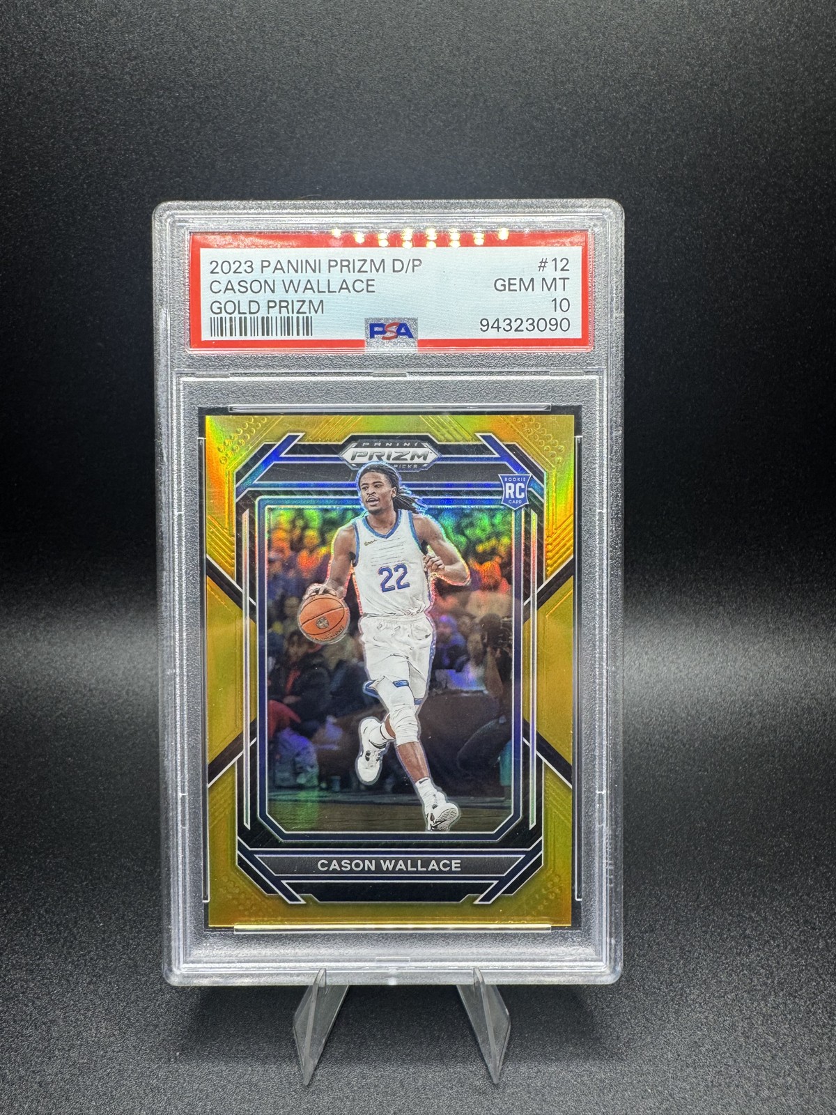 2023-24 Panini Prizm Draft Picks - Cason Wallace #12 Gold Prizm 4/10 (RC) PSA 10