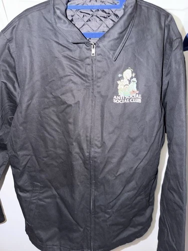 Anti Social Social Club X Sesame Street Men's 2XL Black Zip Jacket Logo Lined image 2