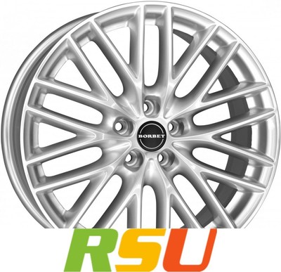 4x Borbet BS5 brilliant silver 8x18'' ET35 LK5 112 ML 72.5 Alufelgen 18 Zoll