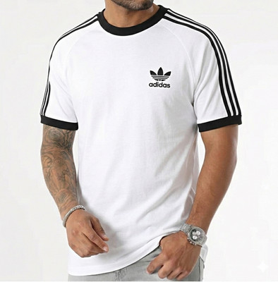 adidas Originals 3 Streifen Baumwolle T-Shirt Rundhals Kurzarm S-XXL