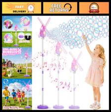 Adjustable Height Bubble Machine for Kids, 51" Outdoor Blower with Lights Musi