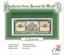 World Banknotes EL SALVADOR 2 Colones 24-JUN-1976  P-124a.2 UNC 3994967
