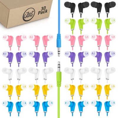 Earbuds Bulk Bits, 30 Pack | Multicolored Earbuds Pack, in-Ear 3.5mm Stereo i...