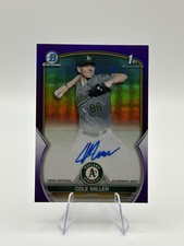 2023 Bowman Draft - Chrome Prospect Autographs Cole Miller #CDA-CMI Purple /250
