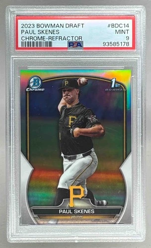93585178 Paul Skenes 2023 Bowman Draft #BDC-14 Refractor Chrome 1st RC PSA 9