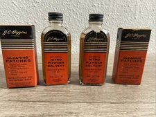 Lot Of Vintage J.C. Higgins Nitro Powder Solvent Bottles And Cleaning Patches