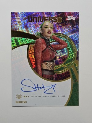 2025 WWE Topps Universe SHOTZI Universe Autographs Green Electric Auto /99