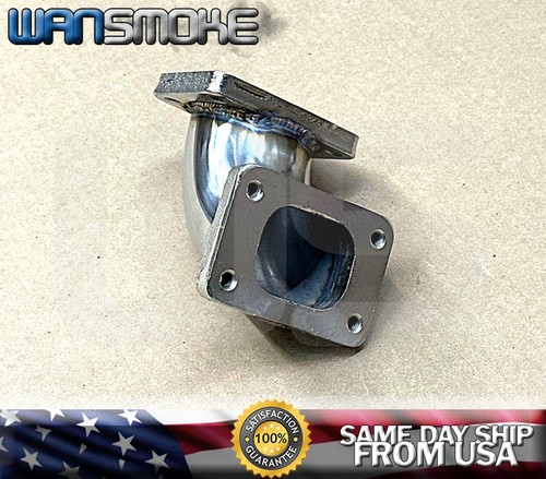 Stainless T2 to T2 Turbo Manifold 90 Degree Elbow Flange Adapter Conversion Pipe - Bild 2 von 6
