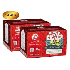 Café Olé Candy Cane Coffee K-Cups 12ct (2-Pack) | Peppermint Holiday Blend