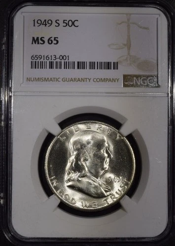 1949-S Franklin Half Dollar "NGC MS65"