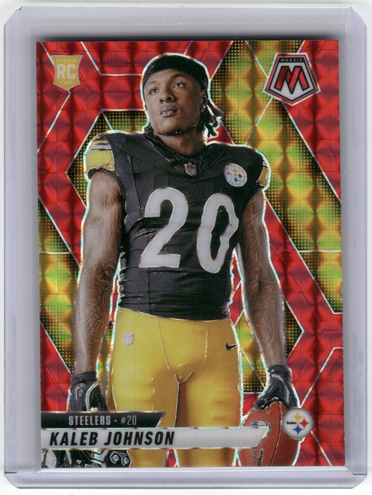 2025 Panini Mosaic #289 Kaleb Johnson Mosaic Red