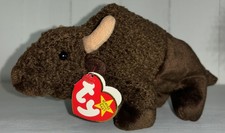 VERY RARE Ty Beanie Baby Roam The Buffalo 1998 With Tush Stamp Tag Errors 