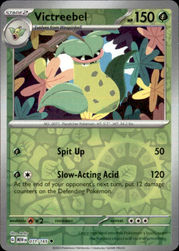 Pokemon Victreebel 71/165 151 Reverse Holo 3 Card Lot