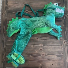 Kids Green Dinosaur Ride On Costume Halloween Dragon Style One Size Fun Dress Up
