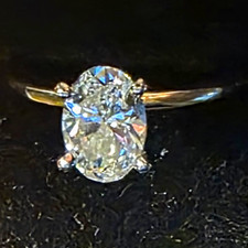 Jared 18k Yellow Gold Oval Diamond Prong Set Engagement Ring Size 6
