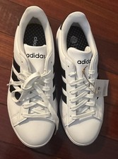 Adidas Grand Court 2.0 Women's Tennis Shoe Size 8.5 White And Black Lace Up New