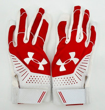 Under Armour Clean Up Batting Gloves Women's Medium White/Red