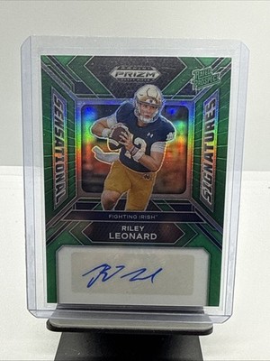 Riley Leonard Auto 2024 Panini Prizm Draft Picks Green Rated Prospect #SS-RLD