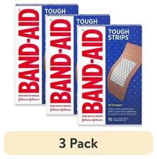 (3 pack) Band-Aid Brand Tough Strips Adhesive Wound Bandage, Extra Large