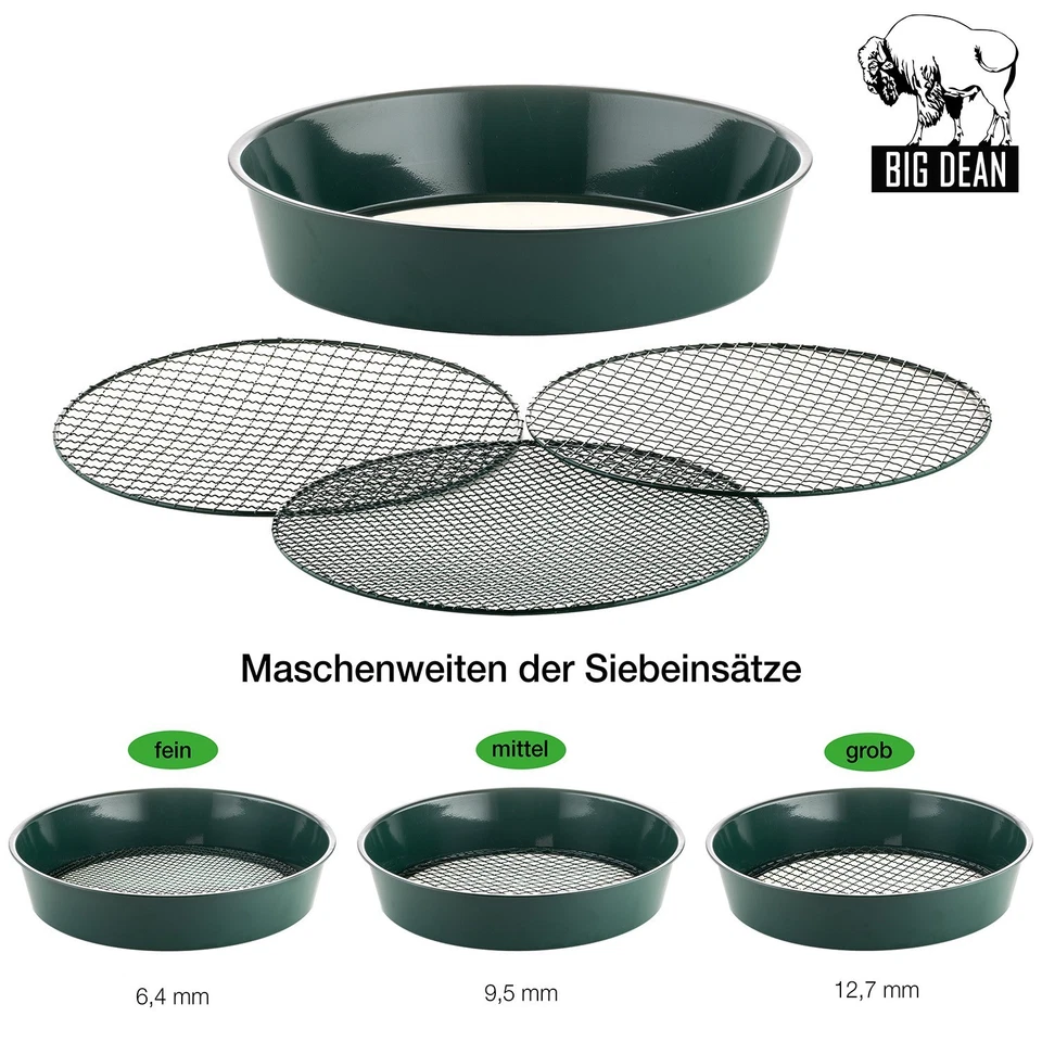 Erdsieb Garten Sieb Metall 37cm 3 Maschen grob fein für Stein Sand Hand Kompost - Bild 2 von 4