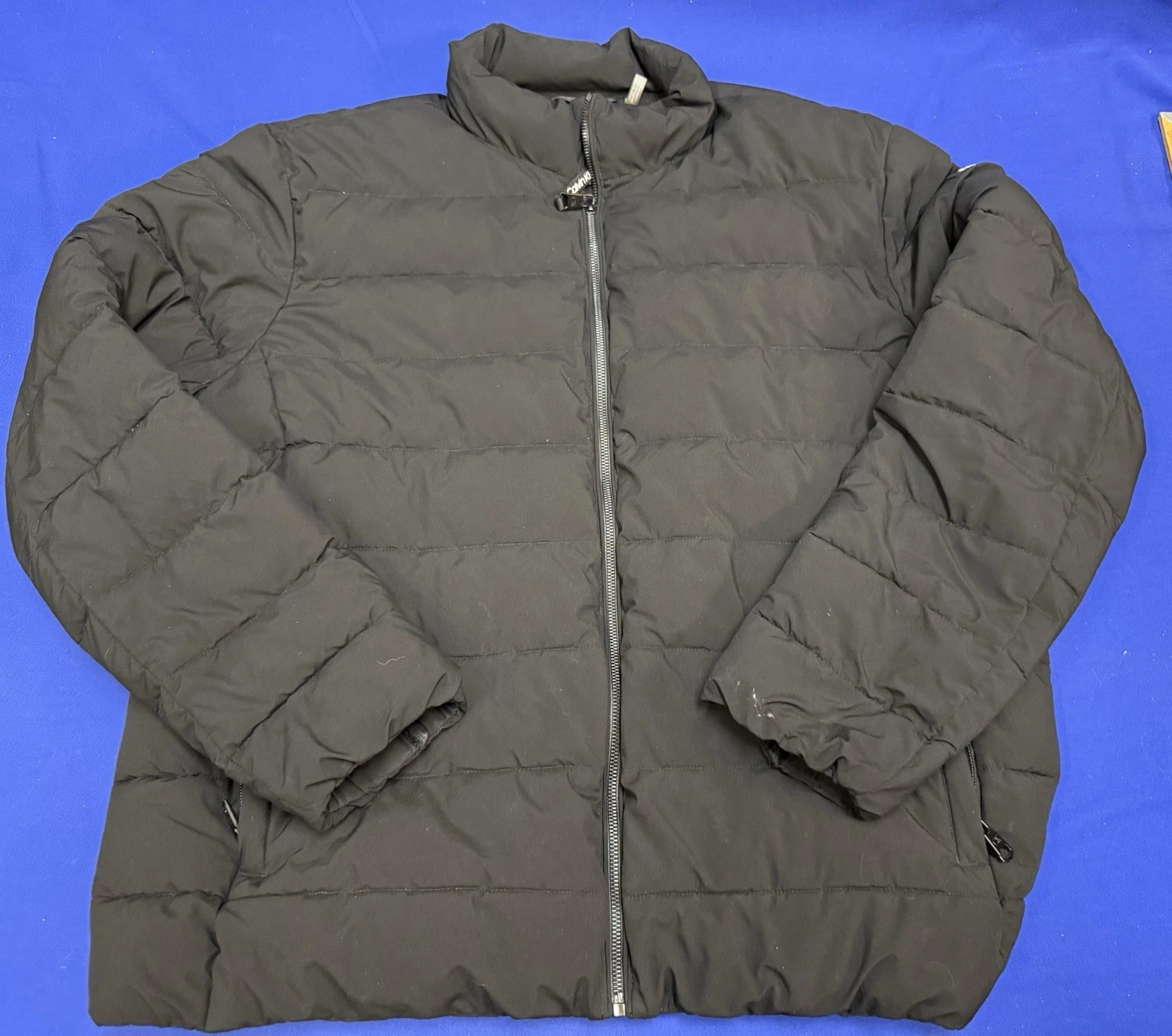 Calvin Klein Men’s Puffer Jacket XL Black Quilted Full Zip Winter Coat Warm