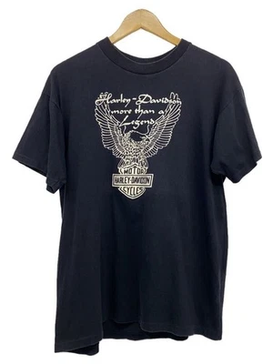 T-shirt Harley-Davidson Collegiate Pacific années 70 XL coton noir fabriqué a... - Photo 1/4