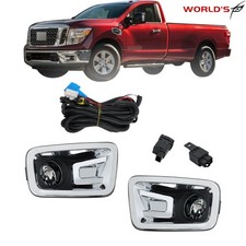 For Nissan Titan 2016-2019 Halogen Fog Lights Wiring Harness Switch Bumper Pair For Nissan Titan 2016-2019 Halogen Fog Lights Wiring Harness Switch Bumper Pair