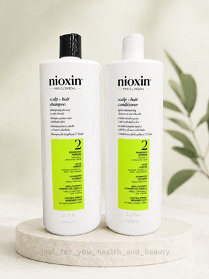 Nioxin System 2 Shampoo 1000ml & Conditioner 1000ml + Pumpen