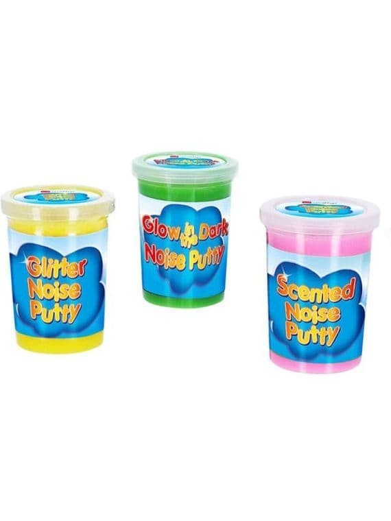 Box of 12 Assorted Glitter Scent And Glow In The Dark Noise Putty