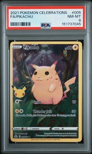 2021 POKEMON CELEBRATIONS #005 FULL ART/PIKACHU PSA 8