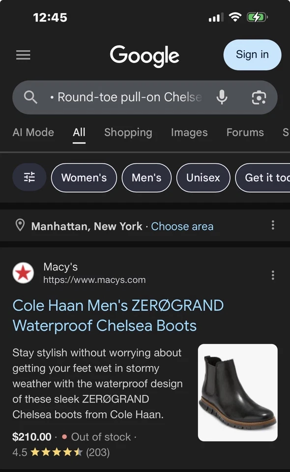 Cole Haan Men's ZERØGRAND Waterproof Chelsea Boots Black Sz 11 - Image 2 of 4