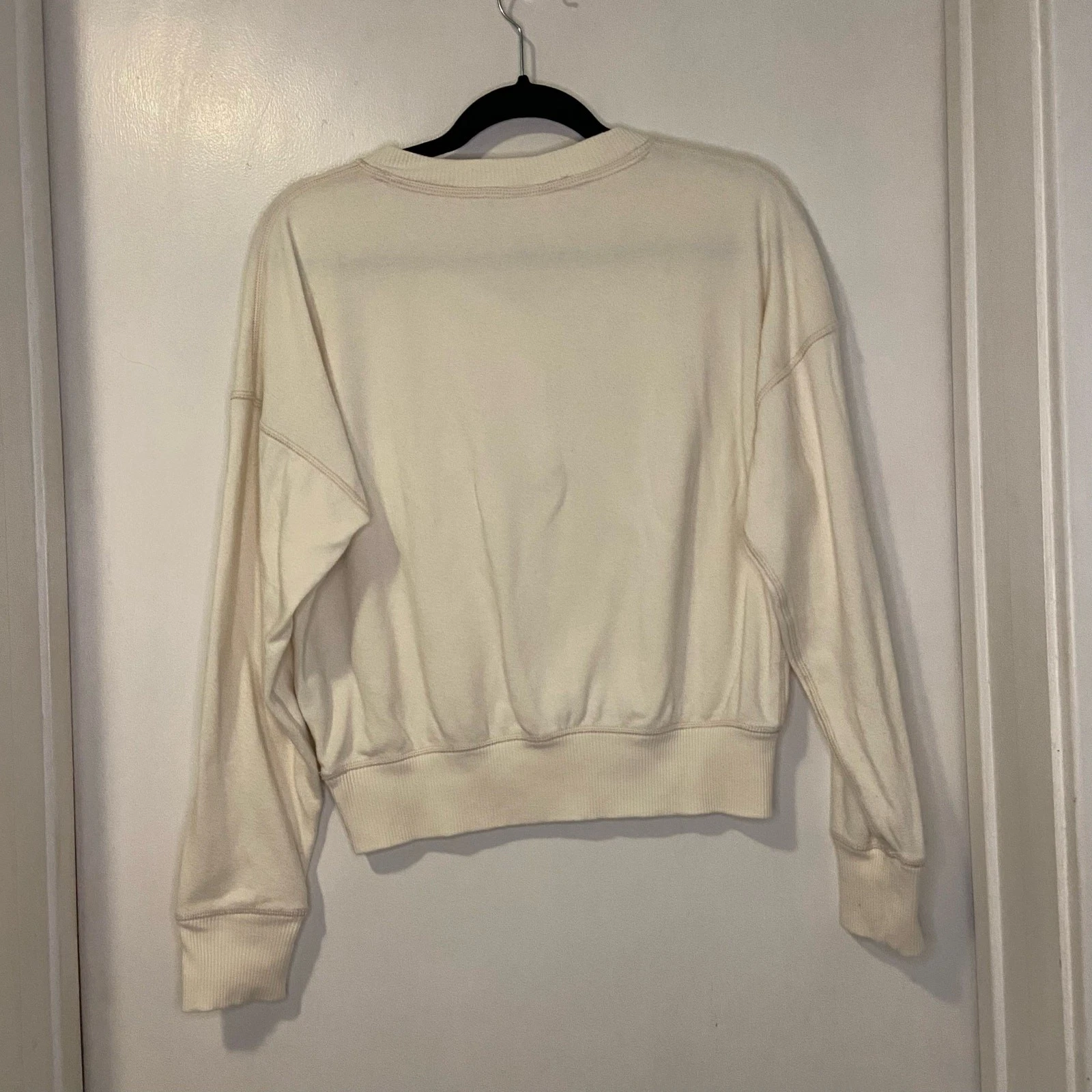 OFF WHITE Felpa American Eagle Outfitters quarto con bottoni panna taglia small