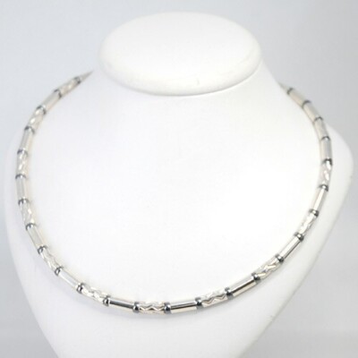 Tiffany & Co. SV925 Hematite AZTEC ZIG ZAG Necklace Sterling