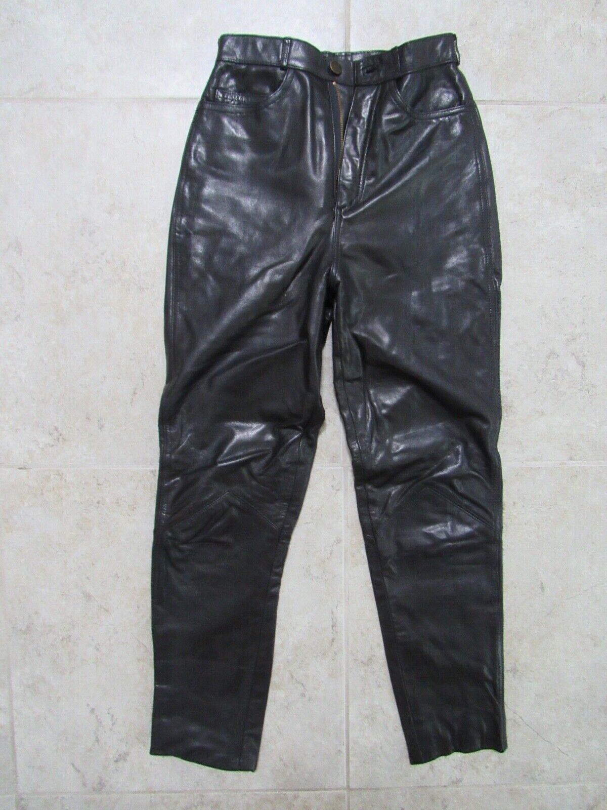 Shiny LEATHER Speciale Mode PANTS Womens 1/2 Japan Imported Korea Biker ...