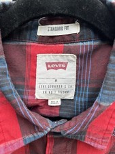 VTG Levi's -Med - Men  s Western Red Plaid LS Shirt - Med -Pre-Owned