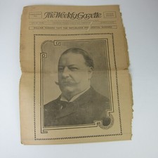 WILLIAM HOWARD TAFT Presidential Election 1908 Newspaper Portrait Cover Antique