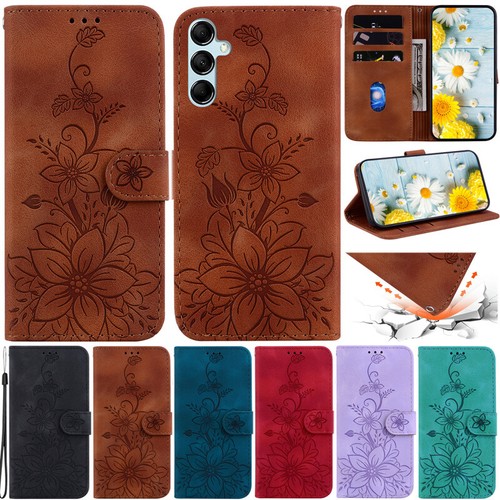 Flowers Wallet Flip Case Cover For Samsung A54 A34 A14 A25 A53 A15 A55 A35 A24+ - Picture 1 of 79