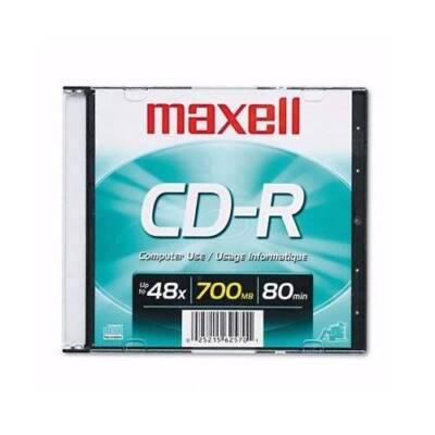 MAXELL 648201 CD-R Disc - 700MB-80min - 48x - w-Slim Jewel Case - Si - VERY GOOD
