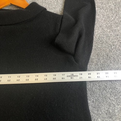 Talbots Pure Cashmere Sweater Womens Large Black Long Sleeve Turtleneck Knit - Picture 4 of 9