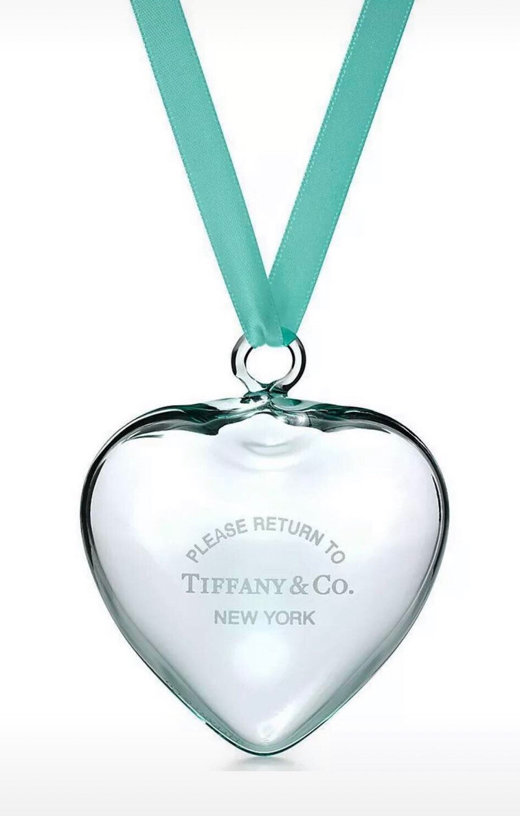 Tiffany クリスタル ハート オーナメント Tiffany&Co RTT Puffy Heart Ornament Blue Crystal Glass