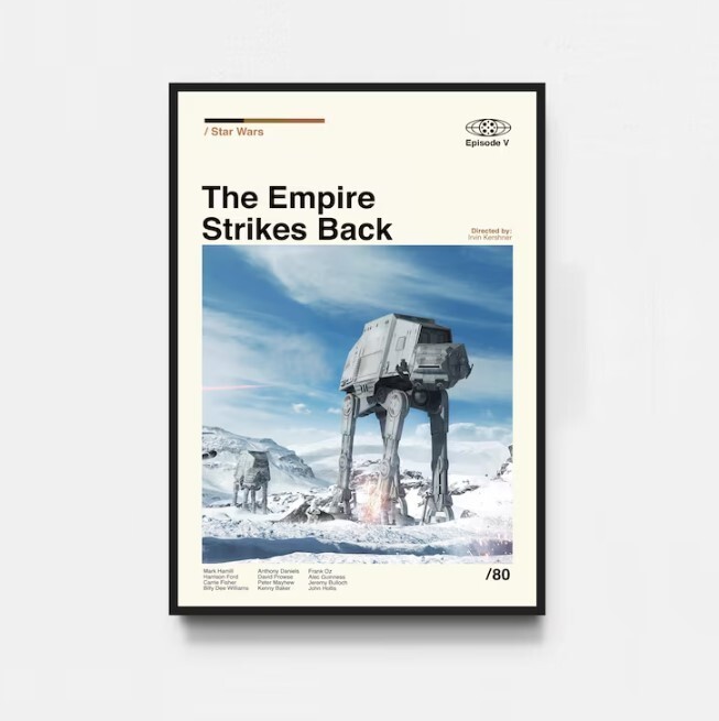 The Empire Strikes Back - Star Wars Poster, Star Wars Print