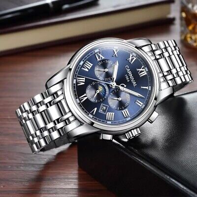 Carnival 1986 8756G Automatic Stainless Men's Day Date Watch Carnival 1986 8756G Automatic Stainless Men's Day Date Watch