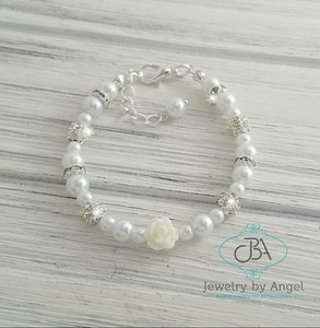 flower girl pearl bracelet