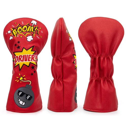 Bomb Premium Golf Legno Copricapo Rosso Golf Driver Fairway Legno Ibrido Club Cover - Foto 5 di 14