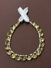 Natural Lemon topaz Faceted Pear Briolette Beads 1Strand 8-9mm Teardrop Gemstone