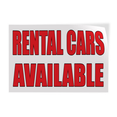 Decal Stickers Rental Cars Available Auto Body Shop Car B Vinyl Store Sign Label