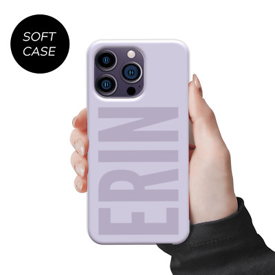 Personalisierte Handyhülle für iPhone 14 12 13 11 7 Pastellname weiche Silikon Abdeckung